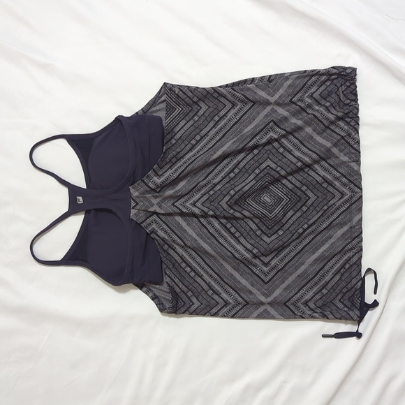 Fabletics Norwalk Tank, Color Heather Grey Taos Print/Charcoal Heather Size XS - Picture 4 of 15